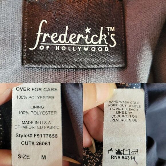 Vintage Y2K Fredrick's of Hollywood Dress One Shoulder Ruched Bodycon Sparkle M - Picture 4 of 14